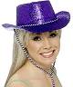 Chapeau Saloon paillet� violet S016317