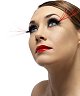 Faux cils plumes rouges