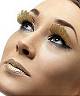 Faux cils plumes or