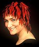 Perruque Plumes Nina rouge/noir