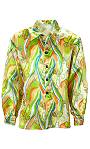 Costume Chemise Hippie 70s VertExiste en :S,M,L,XL,XXL