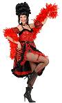 Costume Cancan ou Saloon Rouge F5 S01Existe en :S,M,L,XL