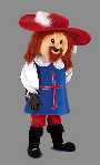 Costume Mascotte Mousquetaire M1Existe en :TU(Une seule taille)