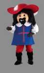 Costume Mascotte Mousquetaire M2Existe en :TU(Une seule taille)
