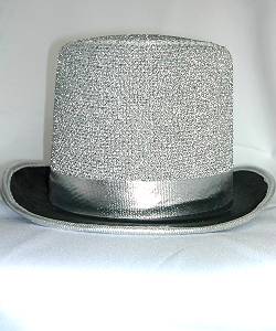 Chapeau Haut de forme Lurex argent