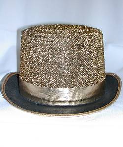 Chapeau Haut de forme Lurex or