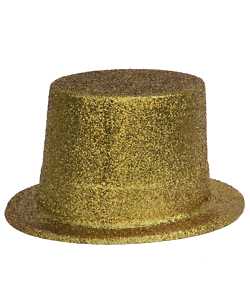 Chapeau Haut de Forme paillet� Or