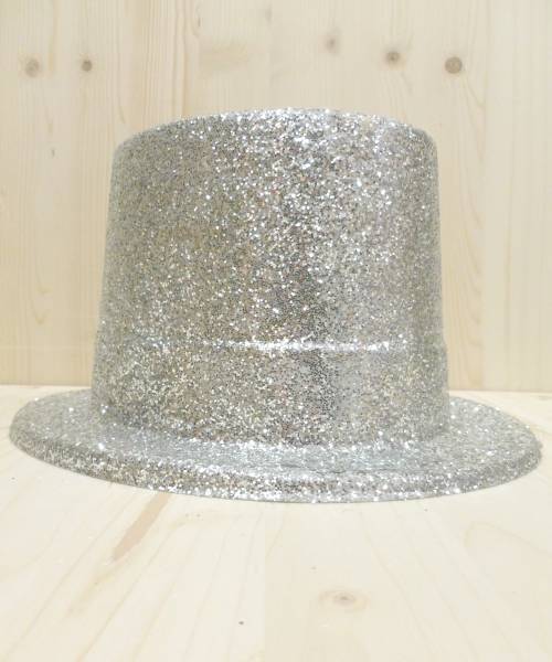 Chapeau Haut de Forme paillet� Argent