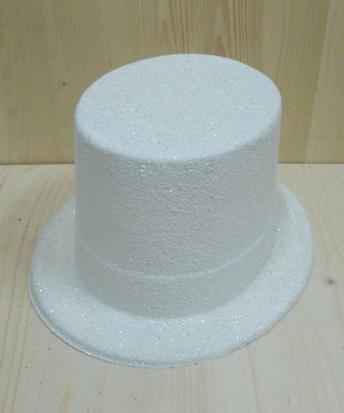 Chapeau Haut de Forme paillet� Blanc