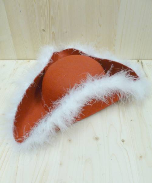 Chapeau Tricorne Marabout Rouge