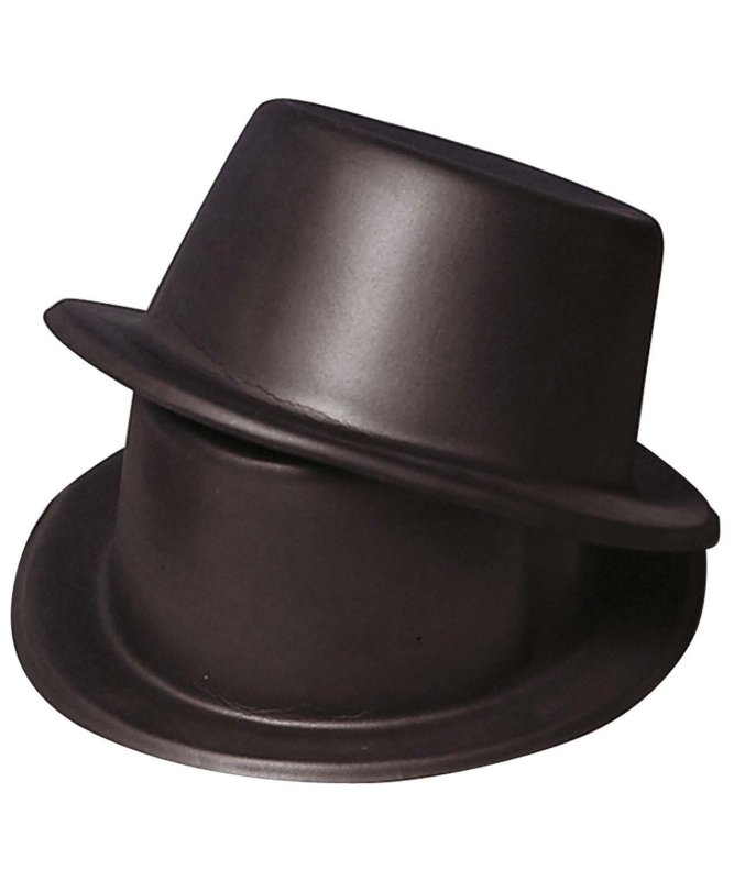 Chapeau Haut de forme noir en mousse S01