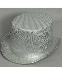 Chapeau Haut de forme Argent Glitter 1