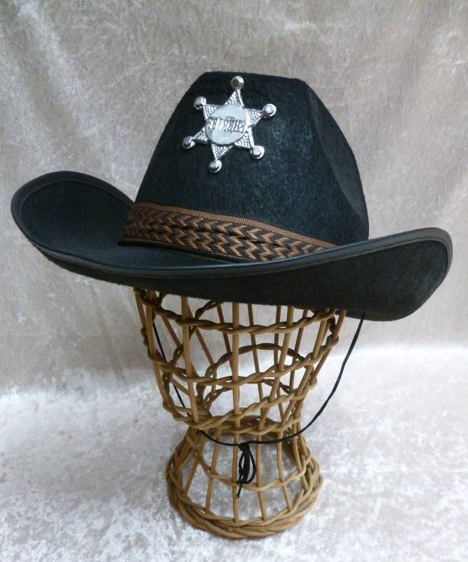Chapeau Cow-Boy Adulte Sheriff noir