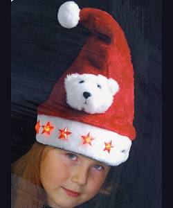 Bonnet Noel Enfant Ours blanc
