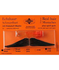 Moustache droite cheveux v�ritables