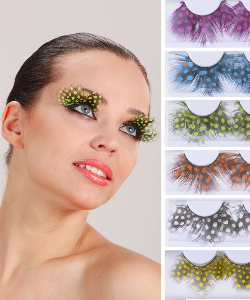 Faux cils plumes pois