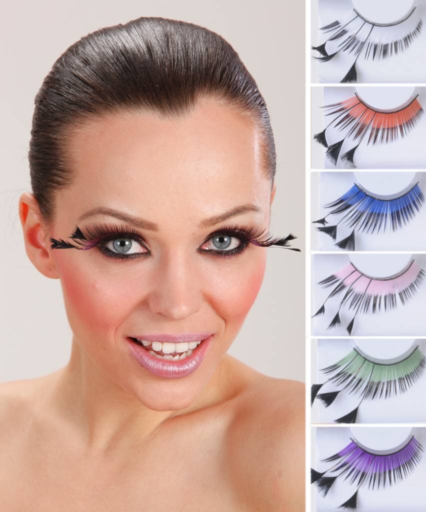 Faux cils plumes couleur
