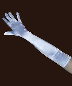 Gants blancs satin 51 cm