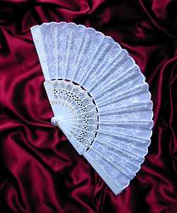 Eventail Brod� Blanc BL