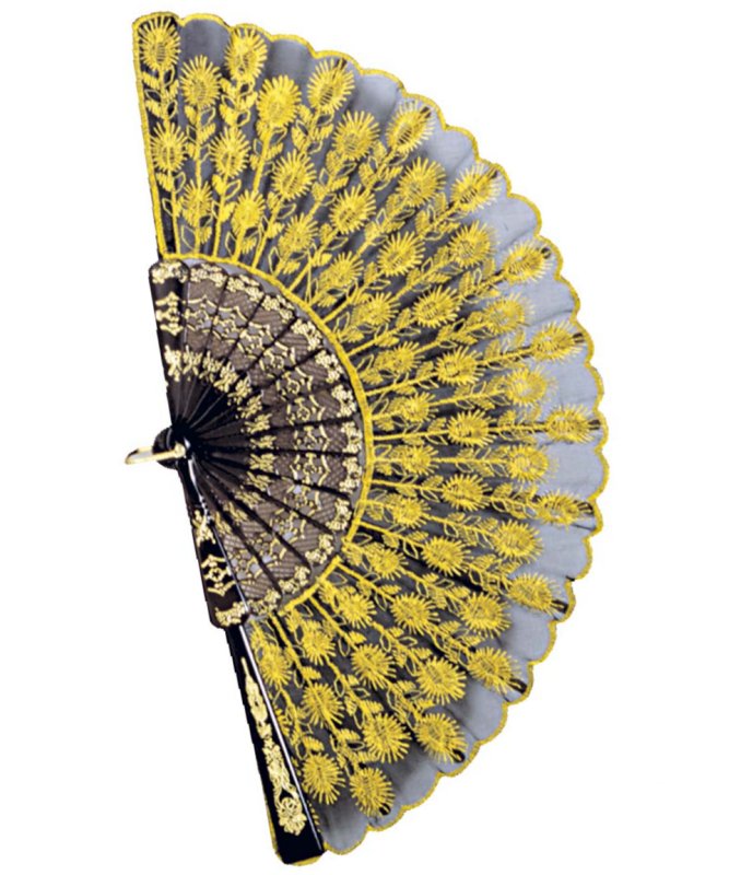 Eventail brod� jaune