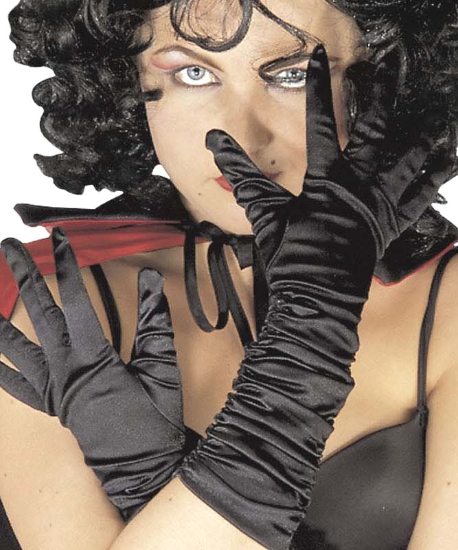 Gants noirs pliss�s