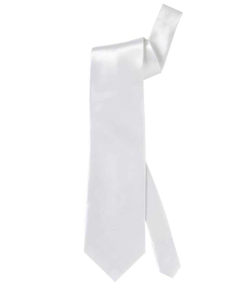 Cravate blanche satin
