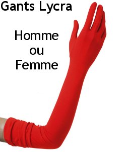 Gants rouges 60cm mixte