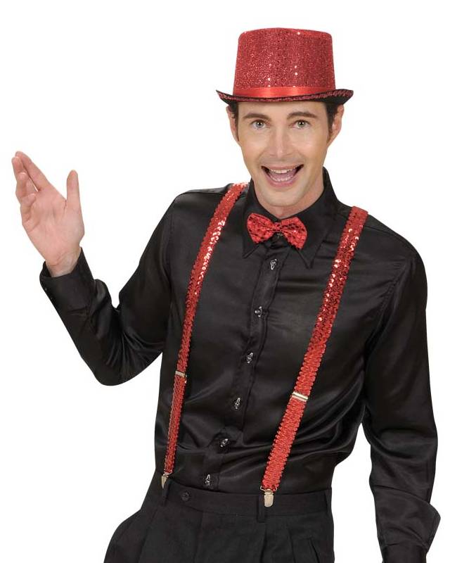 Bretelles paillettes rouge
