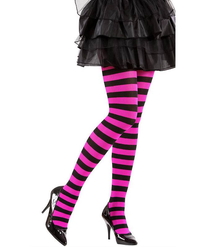 Collant ray� rose et noir M1