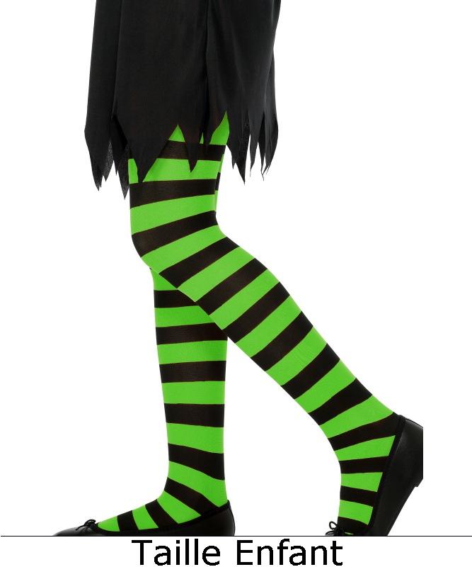 Collant enfant ray� vert