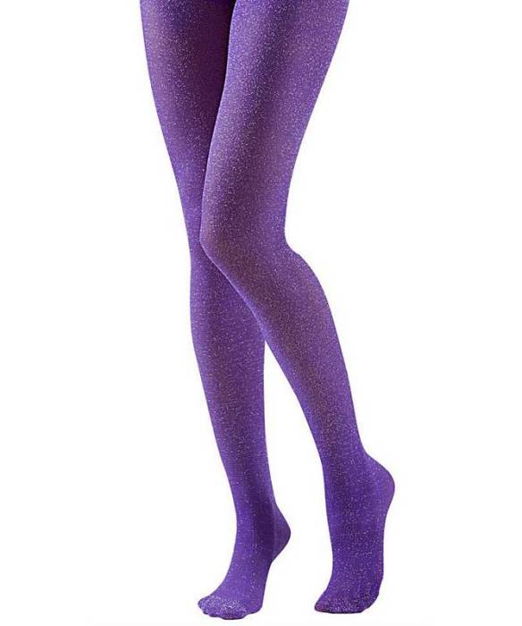 Collant paillet� violet