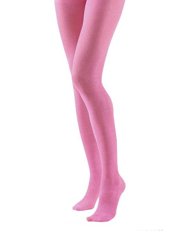 Collant paillet� rose vif