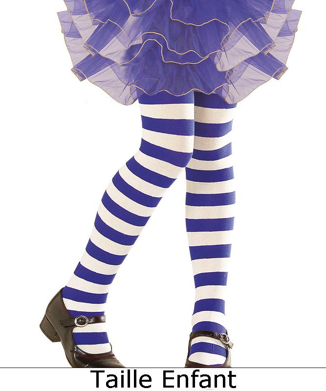 Collant ray� bleu-blanc enfant E1