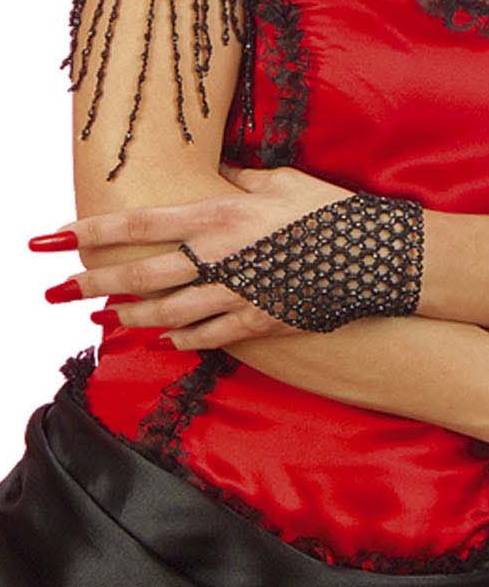 Gant perles noir