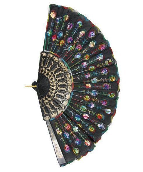 Eventail paillet� multicolore