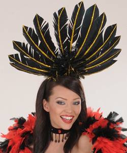 Coiffe Cabaret plumes noire