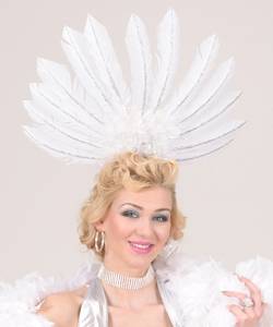 Coiffe plumes blanche