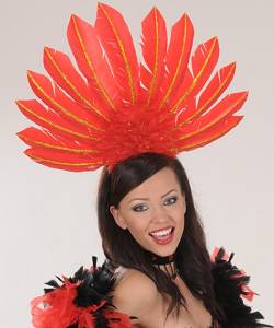 Coiffe plumes rouge