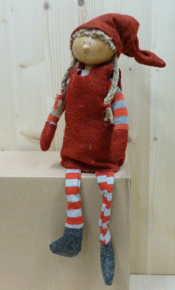 D�coration de No�l : Fille textile 17cm
