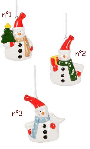 D�coration de No�l : Bonhomme ceram 6cm