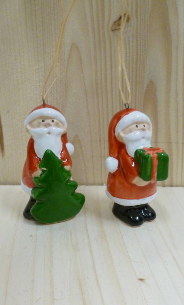D�coration de No�l : P�re No�l faience 6cm