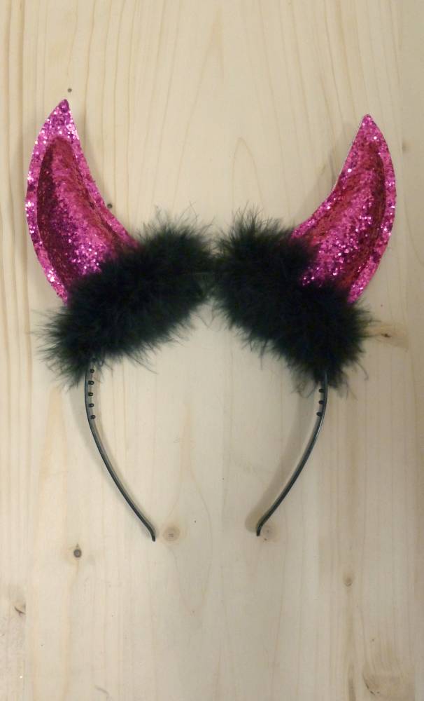 Cornes de diable-Serre-t�te diable paillettes
