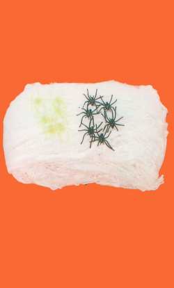 D�coration Halloween-Toile araign�es  125g blanc fluo