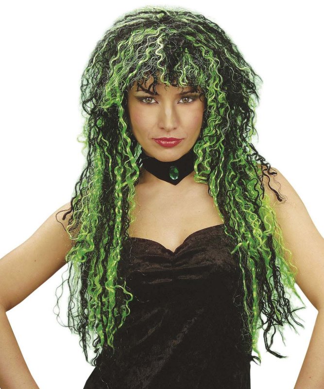 Perruque Liloo noir+vert