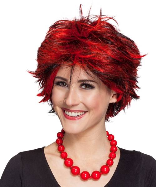 Perruque Joyce noir+rouge