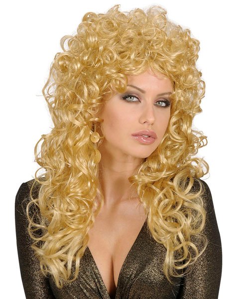 Perruque Longue boucl�e blonde M1
