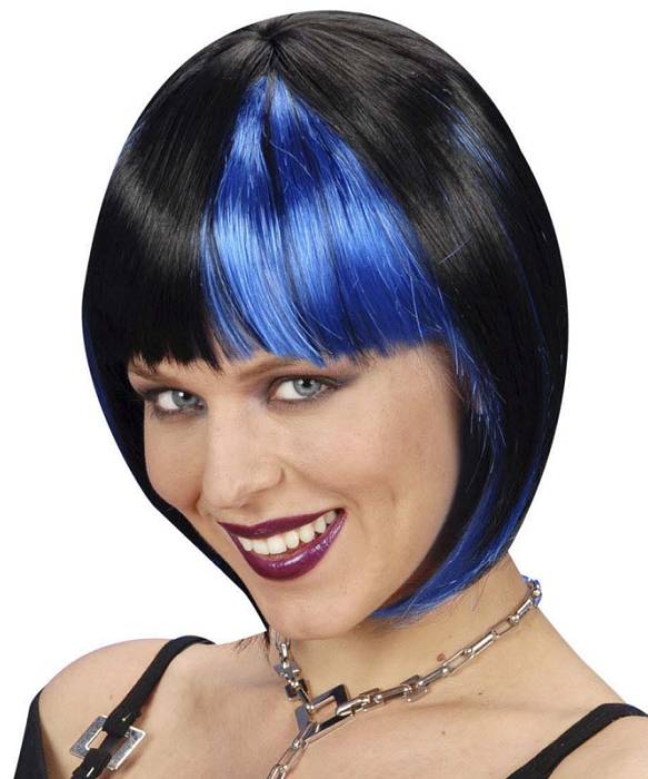 Perruque Bicolore-Zo� Bleue