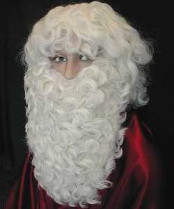 Perruque P�re No�l ivoire avec barbe S014142