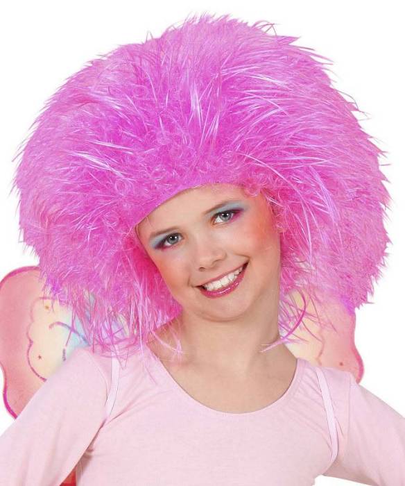 Perruque Enfant rose n�on - Touffe