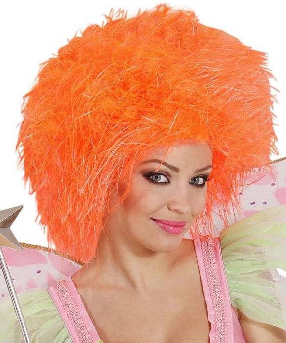 Perruque Orange n�on F��rie
